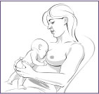 illustration of baby feeding