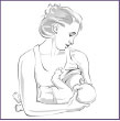 illustration of baby latching on