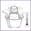 Warm breast milk by placing the container in a bowl of very warm water for no more than 15 minutes.