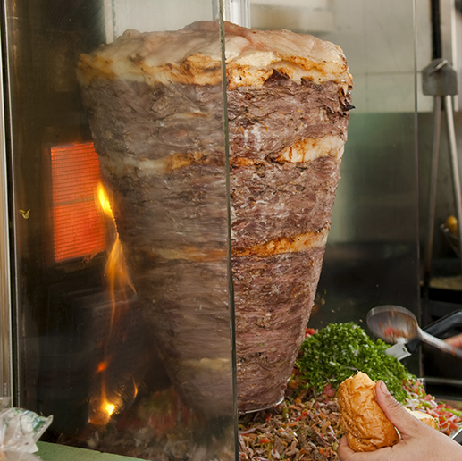 A picture of shawarma.