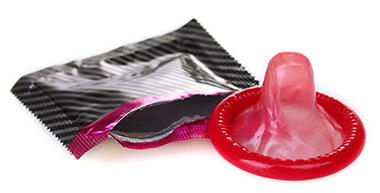 Photo of a condom and wrapper
