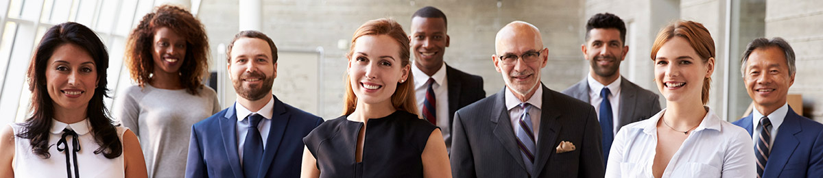 A photo of a diverse group of business people