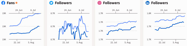 Social media overview graph - July to August 2024